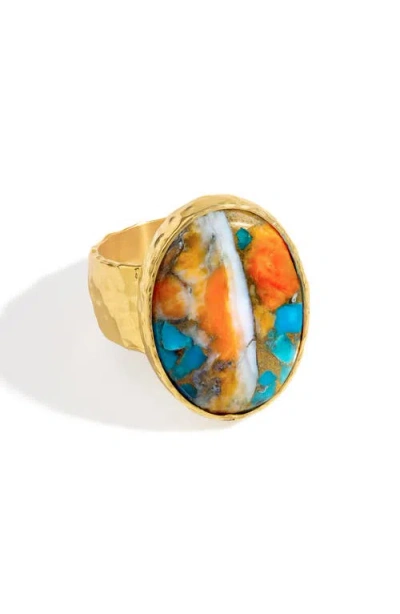 Ys Gems Oyster Turquoise Ring In Multi