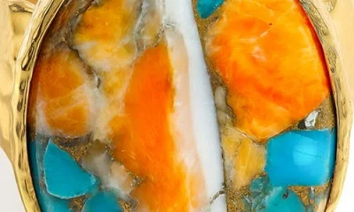 Ys Gems Oyster Turquoise Ring In Multi