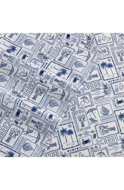 Nautica Beach Collage Cooling Microfiber Sheet Set In Blue