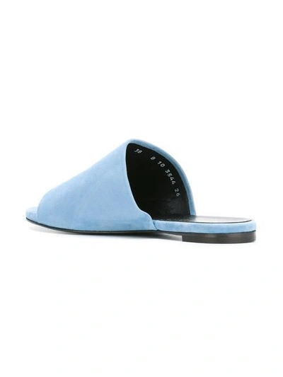Robert Clergerie 10mm Gigyt Denim Slide Sandals In Sky Blue | ModeSens