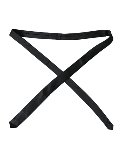 Dolce & Gabbana Solid 100% Silk Adjustable Men's Tie In Black