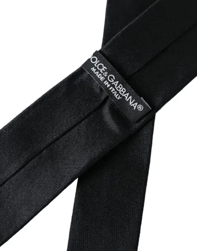 Dolce & Gabbana Solid 100% Silk Adjustable Men's Tie In Black