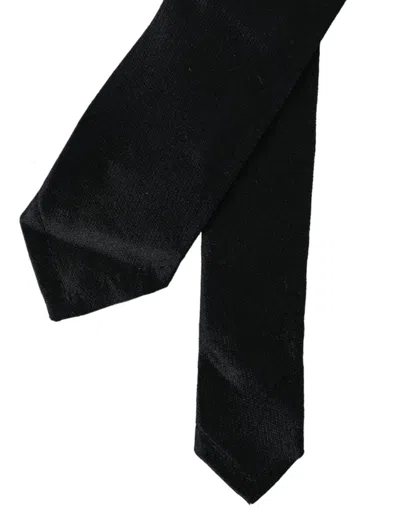 Dolce & Gabbana Solid 100% Silk Adjustable Men's Tie In Black