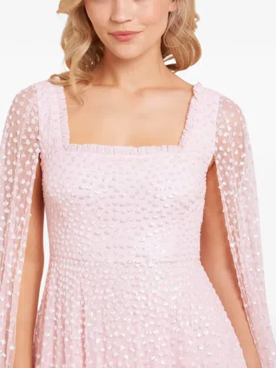 Needle & Thread Scatter Dot Cape Sleeve Ankle Gown In Pink