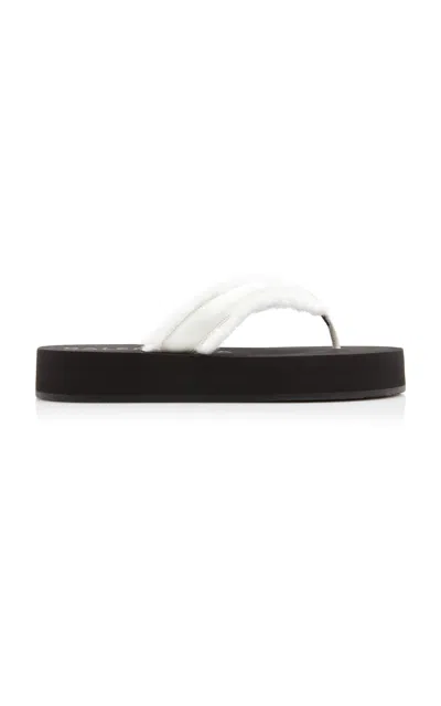 Balenciaga Jet Leg Platform Flip Flops In Viscose In Multi