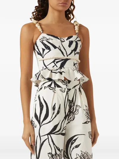 Patbo Iris Floral Beaded-strap Top In Multi