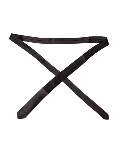 Dolce & Gabbana Brown Solid 100% Silk Adjustable Tie In Brown