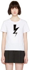 NEIL BARRETT White Thunderbolt Patch T-Shirt