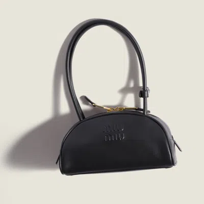 Miu Miu Black Calf Leather Bos Taurus Shoulder Bag