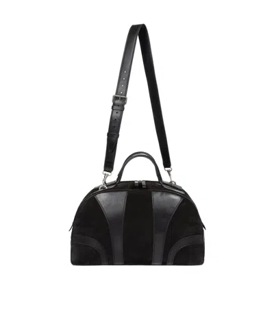 Dries Van Noten Suede Duffle Bag In Black