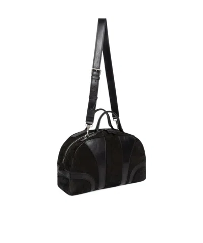 Dries Van Noten Suede Duffle Bag In Black
