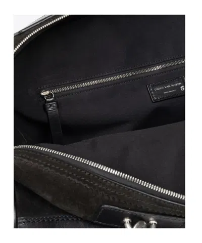 Dries Van Noten Suede Duffle Bag In Black