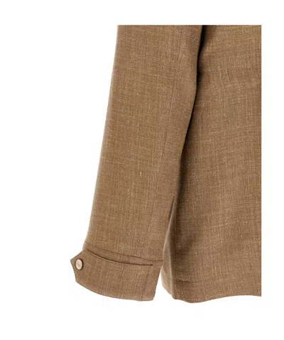 Herno Field Turtleneck Jacket In Brown