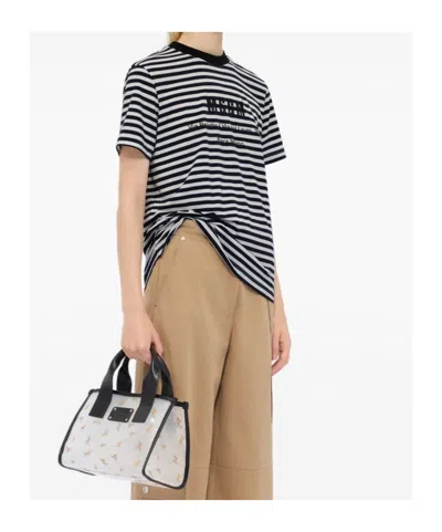 Msgm Striped T-shirt In Black