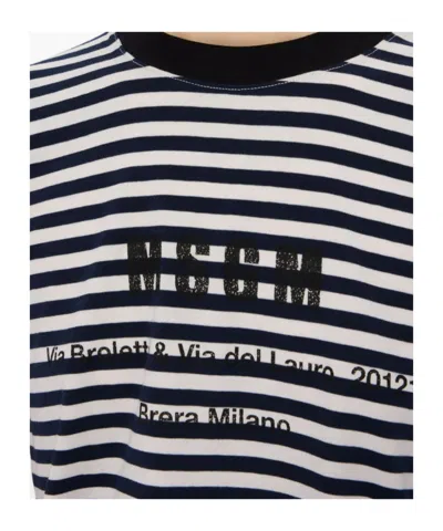 Msgm Striped T-shirt In Black