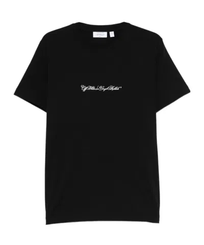 Off-white Arrow Script Short-sleeve T-shirt In Black
