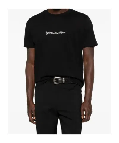Off-white Arrow Script Short-sleeve T-shirt In Black