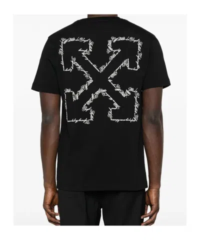 Off-white Arrow Script Short-sleeve T-shirt In Black