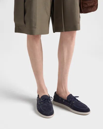 Prada Elegant Moccasins For Men - Ss26 Collection In Blue
