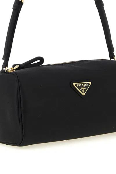 Prada Triangle-logo Shoulder Bag In Black