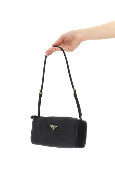 Prada Triangle-logo Shoulder Bag In Black