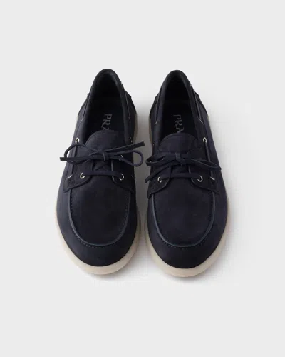 Prada Elegant Moccasins For Men - Ss26 Collection In Blue