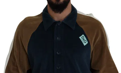 Dolce & Gabbana Multicolor Cotton Collared Pullover Sweater In Multi