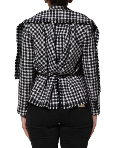 Dolce & Gabbana Multicolor Wool Monochrome Patterned Jacket In Multi