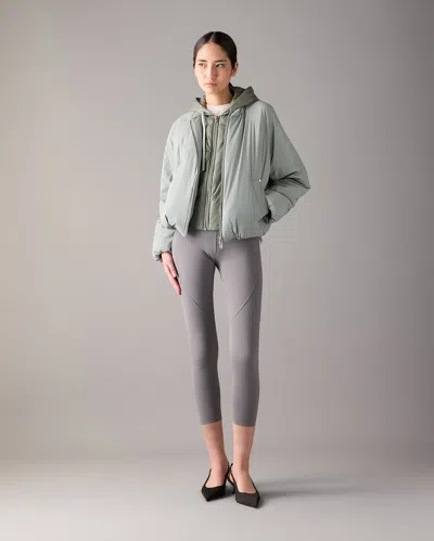 Moose Knuckles Tegan Water Repellent Layered Down Bomber Jacket In Green