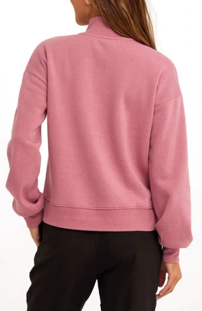 Threads 4 Thought Constance Triblend Half Zip Pullover Sweatshirt In Pink