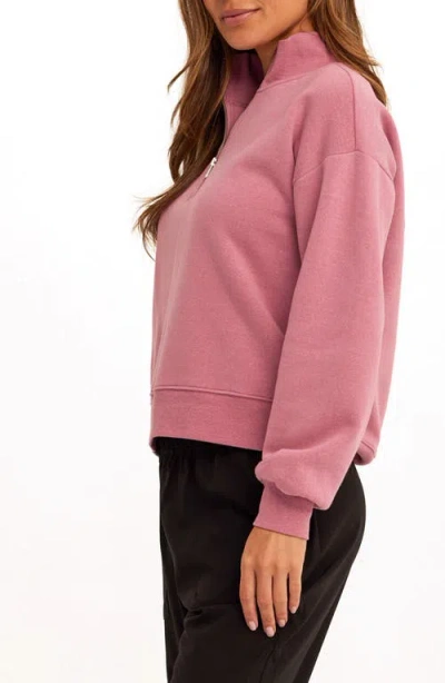 Threads 4 Thought Constance Triblend Half Zip Pullover Sweatshirt In Pink