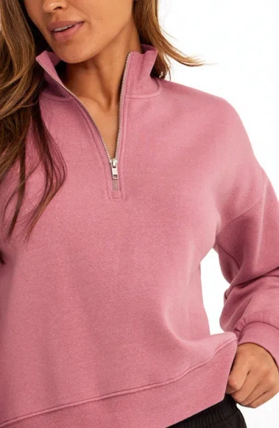 Threads 4 Thought Constance Triblend Half Zip Pullover Sweatshirt In Pink