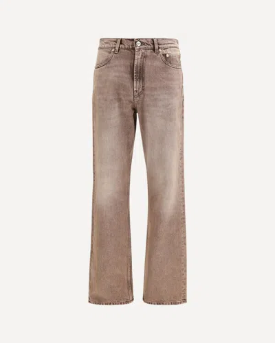 Our Legacy Denim Trousers Faded Effect Belt Loops Five Pockets In Brown