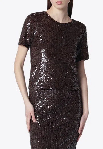 P.a.r.o.s.h P. A.r. O.s. H. Sequinned Top In Brown