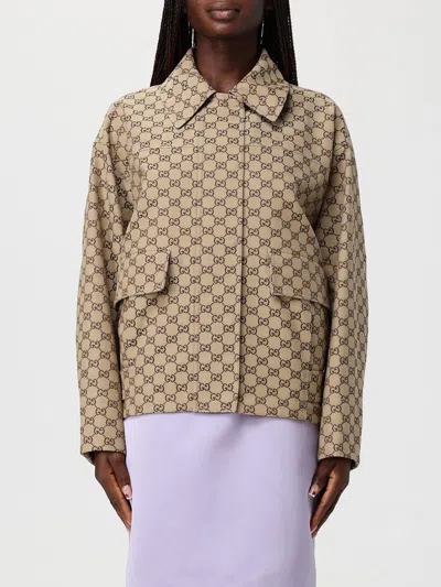 Gucci Jackets Adjustable Hem Buttoned Cuffs Front Pockets In Brown
