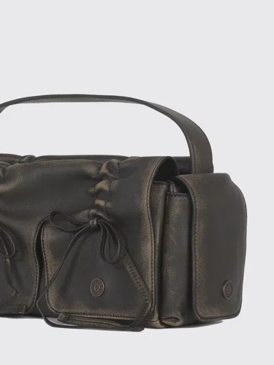 Acne Studios Aip Darl Brown Grained Leather Multipocket Micro Vintage Bag In Brown