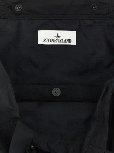 Stone Island Zip Pocket Bag With Internal Snap Pocket And Compass Logo Patch In Red