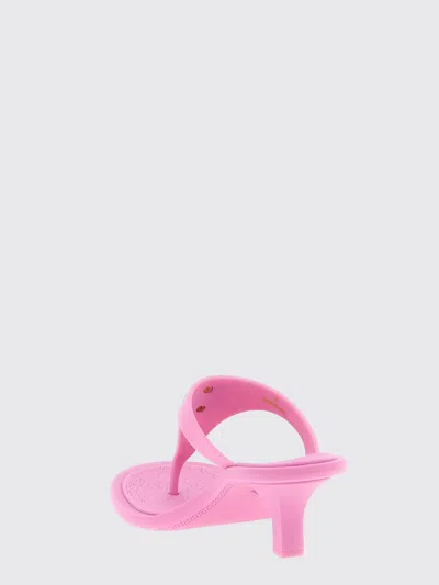Versace Pink Alia Rubber Thong 55 Heeled Sandals In Pink
