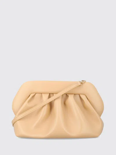 Themoirè Pleated Rectangular Clutch Adaptable Strap In Nude