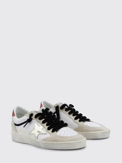 Golden Goose Ball Star Leather Upper Suede Toe And Spur Laminated Star Waxed Suede Heel Sneakers White