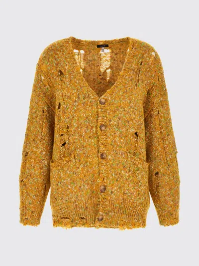R13 Button Cardigan In Yellow