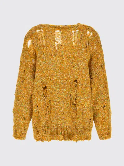 R13 Button Cardigan In Yellow
