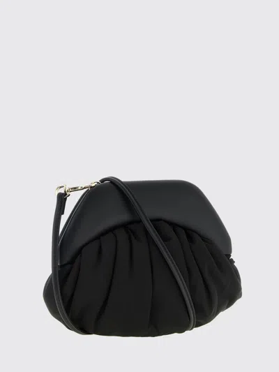 Vivienne Westwood Brooke Black Clutch With Adjustable And Removable Shoulder Strap And Orb Plaque On The Front In Leat