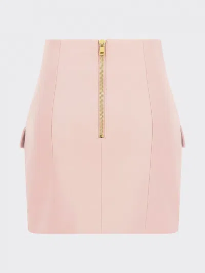 Balmain Short Lambskin Skirt With Buttons In Animal Print