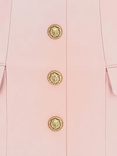 Balmain Short Lambskin Skirt With Buttons In Animal Print