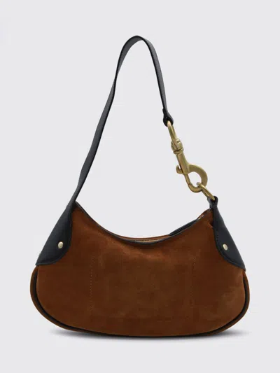 Mulberry Hackney Brown Shoulder Bag With Logo Imprinted On The Front In Suede Woman