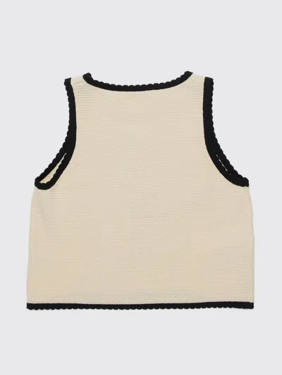 Marni Kids Floral Trim Top In Neutral