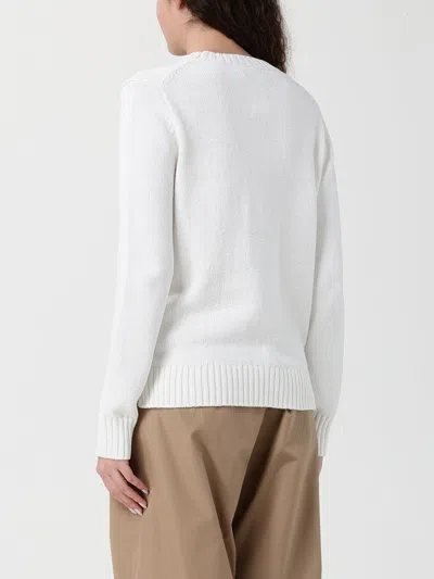 Polo Ralph Lauren Cotton Bear Long Sleeve Crew Neck In White