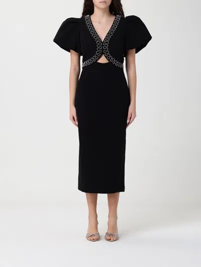 Rebecca Vallance Nyx Crystal-embellished Cutout Crepe Midi Dress In Black
