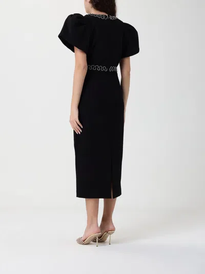 Rebecca Vallance Nyx Crystal-embellished Cutout Crepe Midi Dress In Black